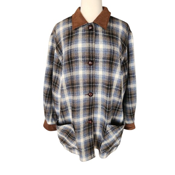 St. John's Bay Vintage Barn Chore Coat Womens Large Plaid  90s Grunge - Picture 1 of 8